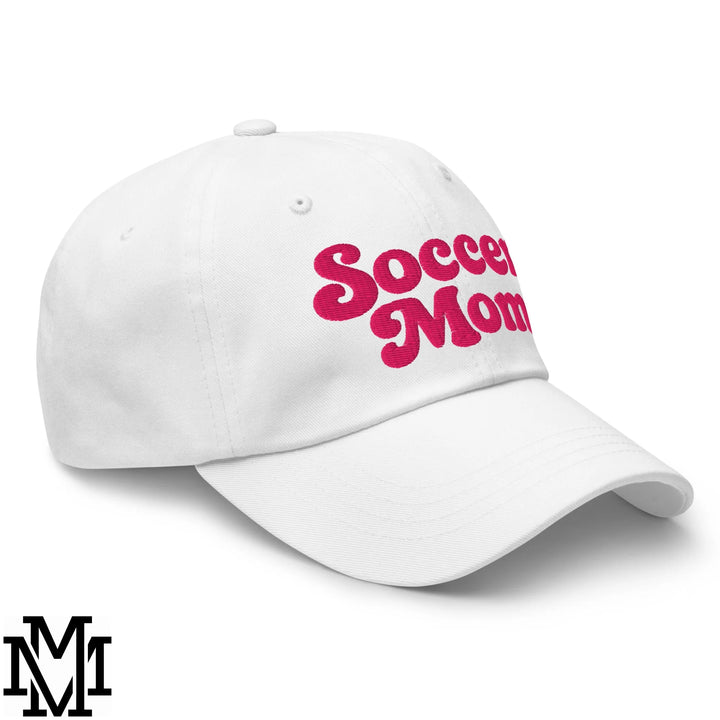 Soccer Mom Embroidered Unstructured Dad Hat - White