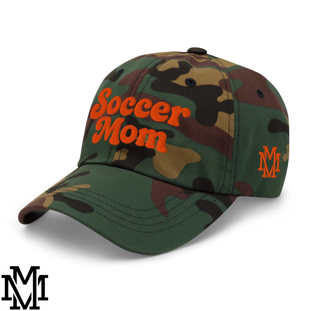 Soccer Mom Embroidered Unstructured Dad Hat - Green Camo