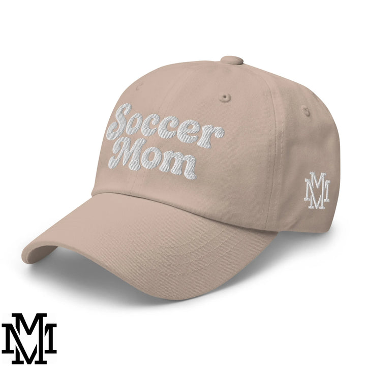 Soccer Mom Embroidered Unstructured Dad Hat - Stone