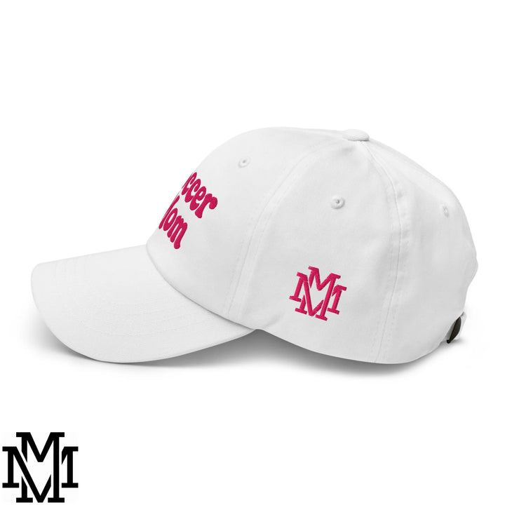 Soccer Mom Embroidered Unstructured Dad Hat - White