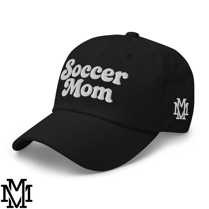 Soccer Mom Embroidered Unstructured Dad Hat - Black