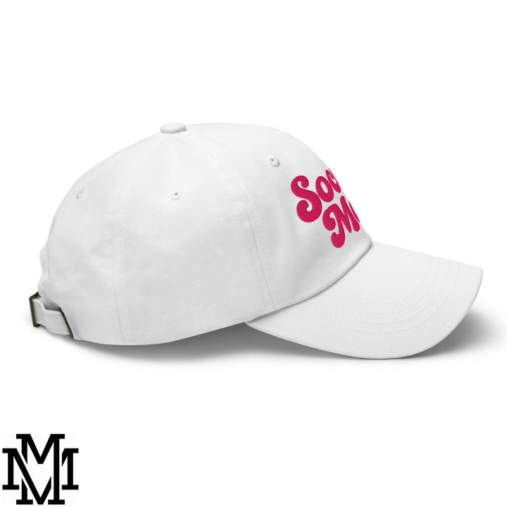 Soccer Mom Embroidered Unstructured Dad Hat - White