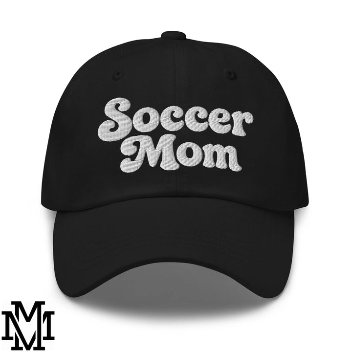 Soccer Mom Embroidered Unstructured Dad Hat - Black