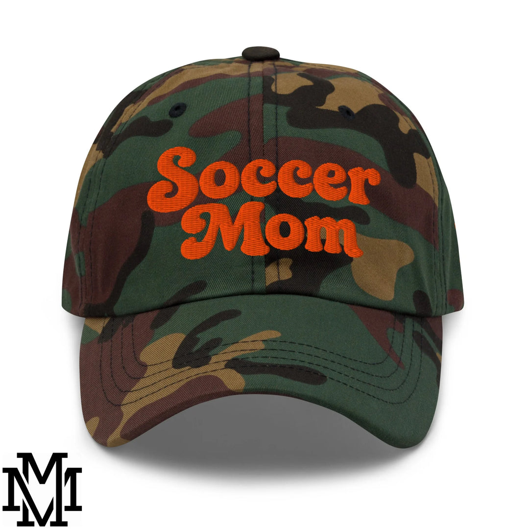 Soccer Mom Embroidered Unstructured Dad Hat - Green Camo