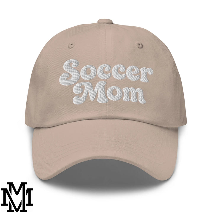 Soccer Mom Embroidered Unstructured Dad Hat - Stone