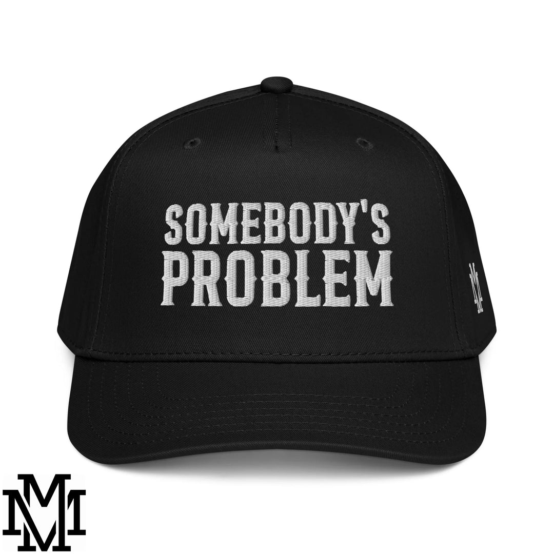 Somebody's Problem Embroidered Baseball Snapback Hat - Black