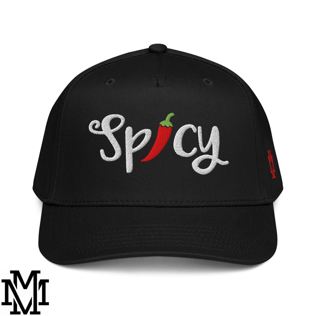 Spicy Chilli Pepper Embroidered Baseball Snapback Hat - Black