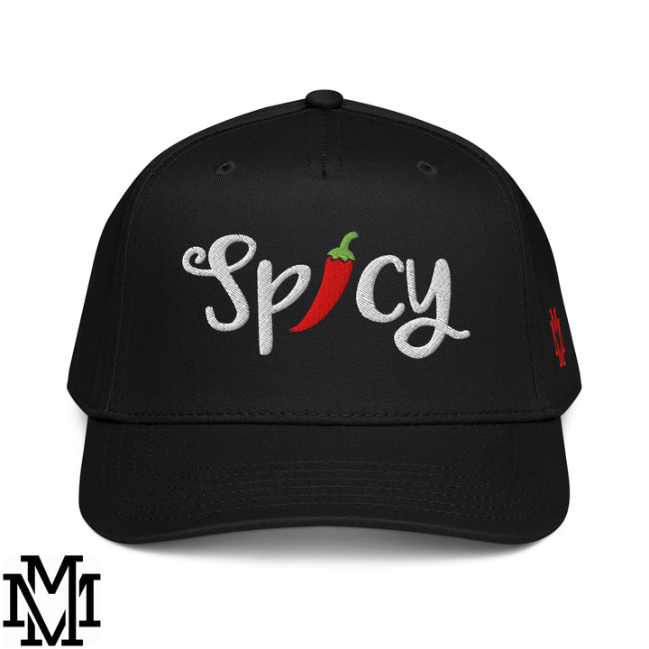 Spicy Chilli Pepper Embroidered Baseball Snapback Hat - Black