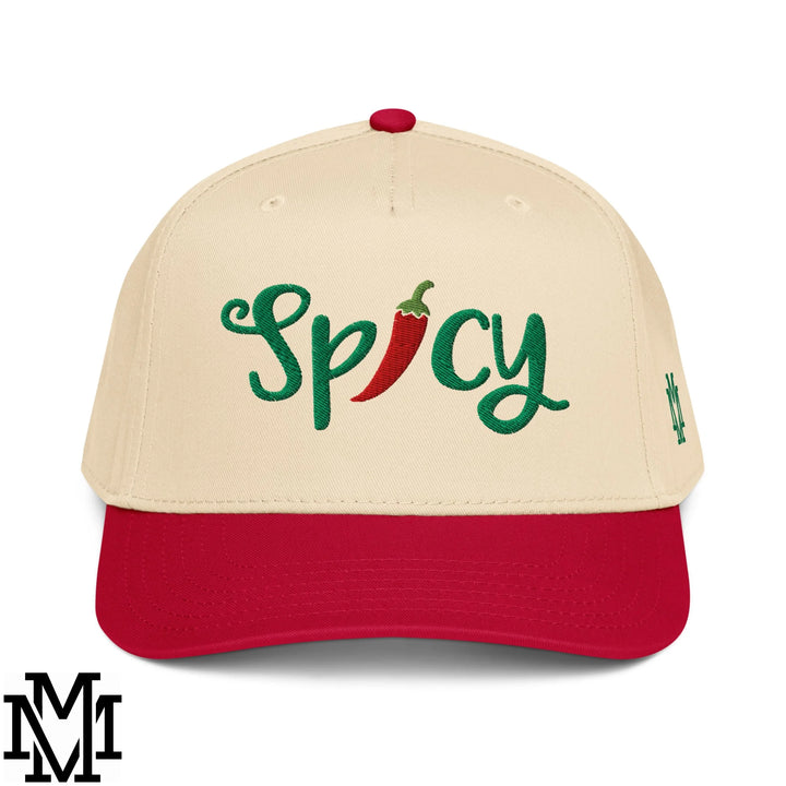 Spicy Chilli Pepper Embroidered Baseball Snapback Hat - Red Natural