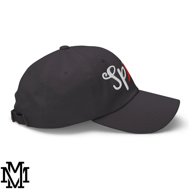 Spicy Chilli Pepper Embroidered Unstructured Dad Hat - Dark Grey