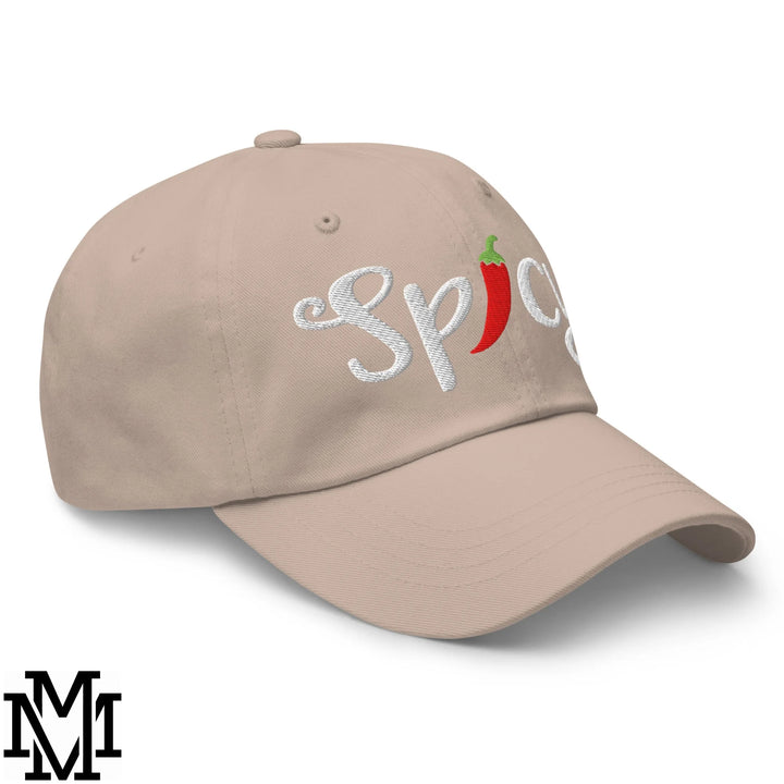 Spicy Chilli Pepper Embroidered Unstructured Dad Hat - Stone