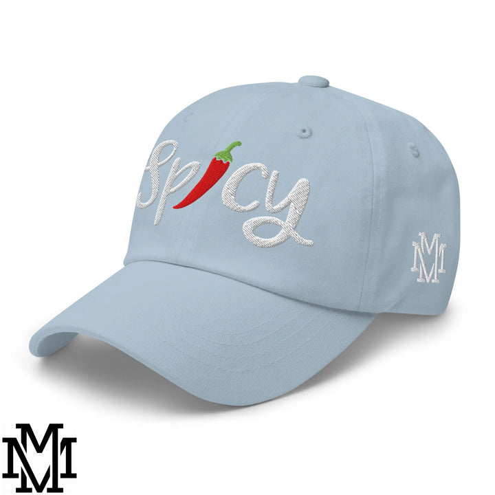 Spicy Chilli Pepper Embroidered Unstructured Dad Hat - Light Blue