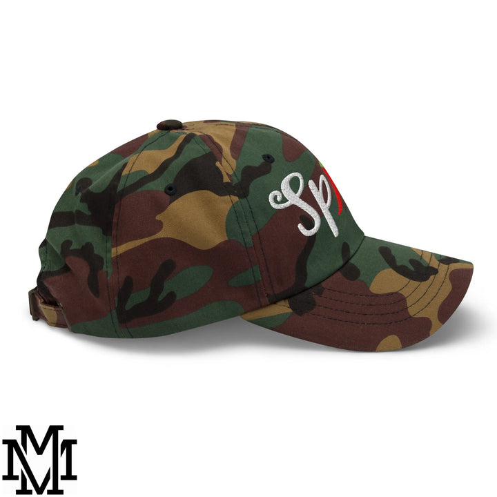 Spicy Chilli Pepper Embroidered Unstructured Dad Hat - Green Camo