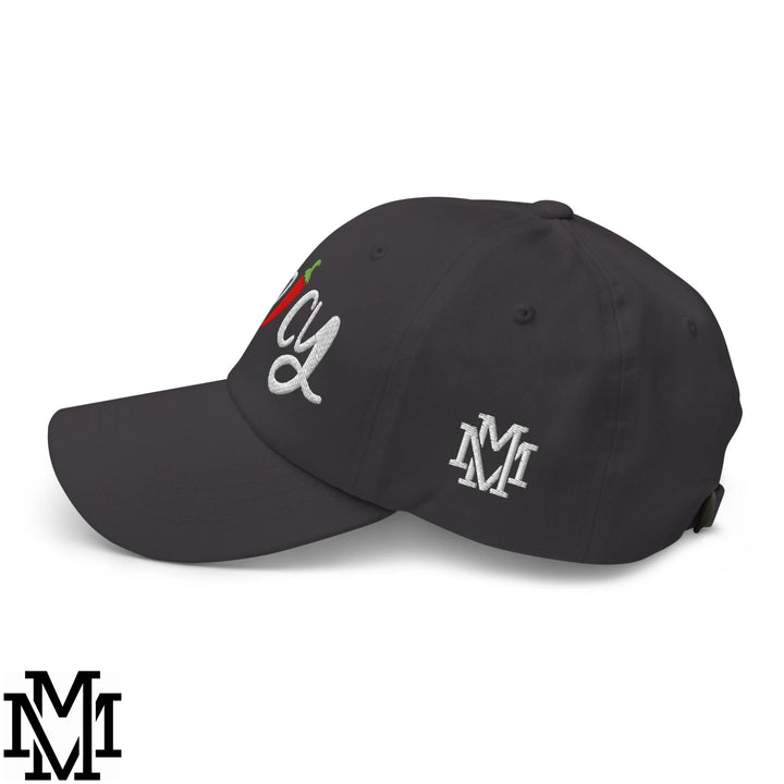 Spicy Chilli Pepper Embroidered Unstructured Dad Hat - Dark Grey