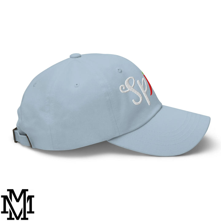 Spicy Chilli Pepper Embroidered Unstructured Dad Hat - Light Blue