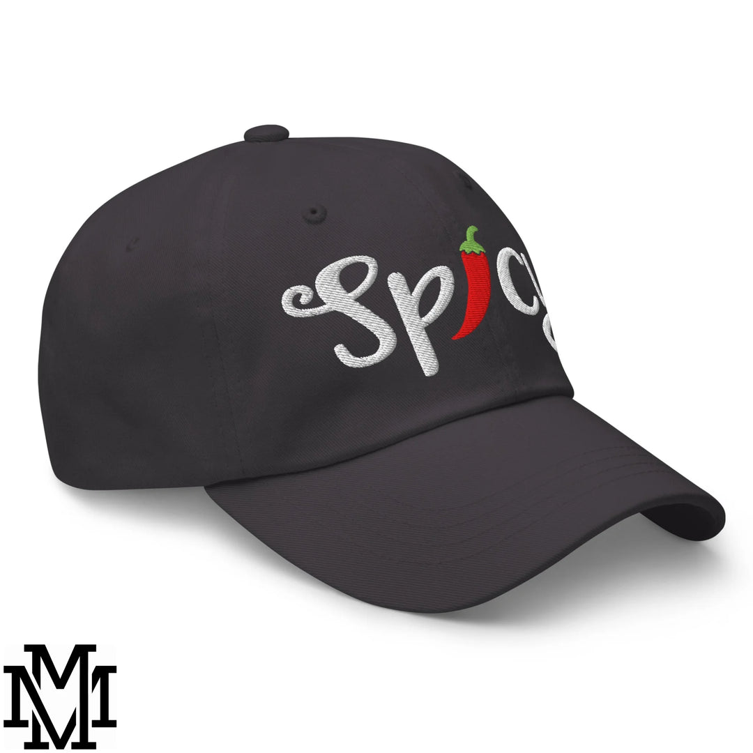 Spicy Chilli Pepper Embroidered Unstructured Dad Hat - Dark Grey