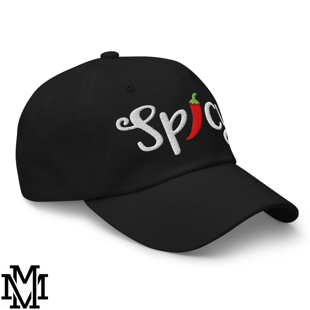 Spicy Chilli Pepper Embroidered Unstructured Dad Hat - Black