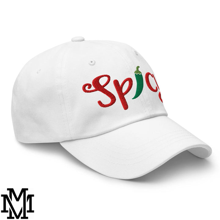 Spicy Chilli Pepper Embroidered Unstructured Dad Hat - White