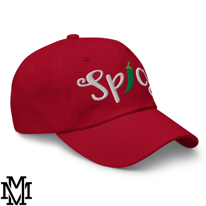 Spicy Chilli Pepper Embroidered Unstructured Dad Hat - Cranberry