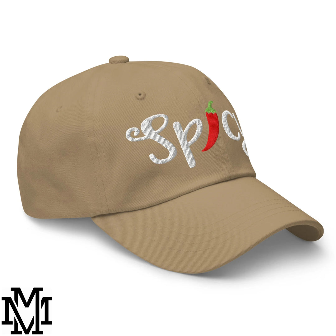 Spicy Chilli Pepper Embroidered Unstructured Dad Hat - Khaki