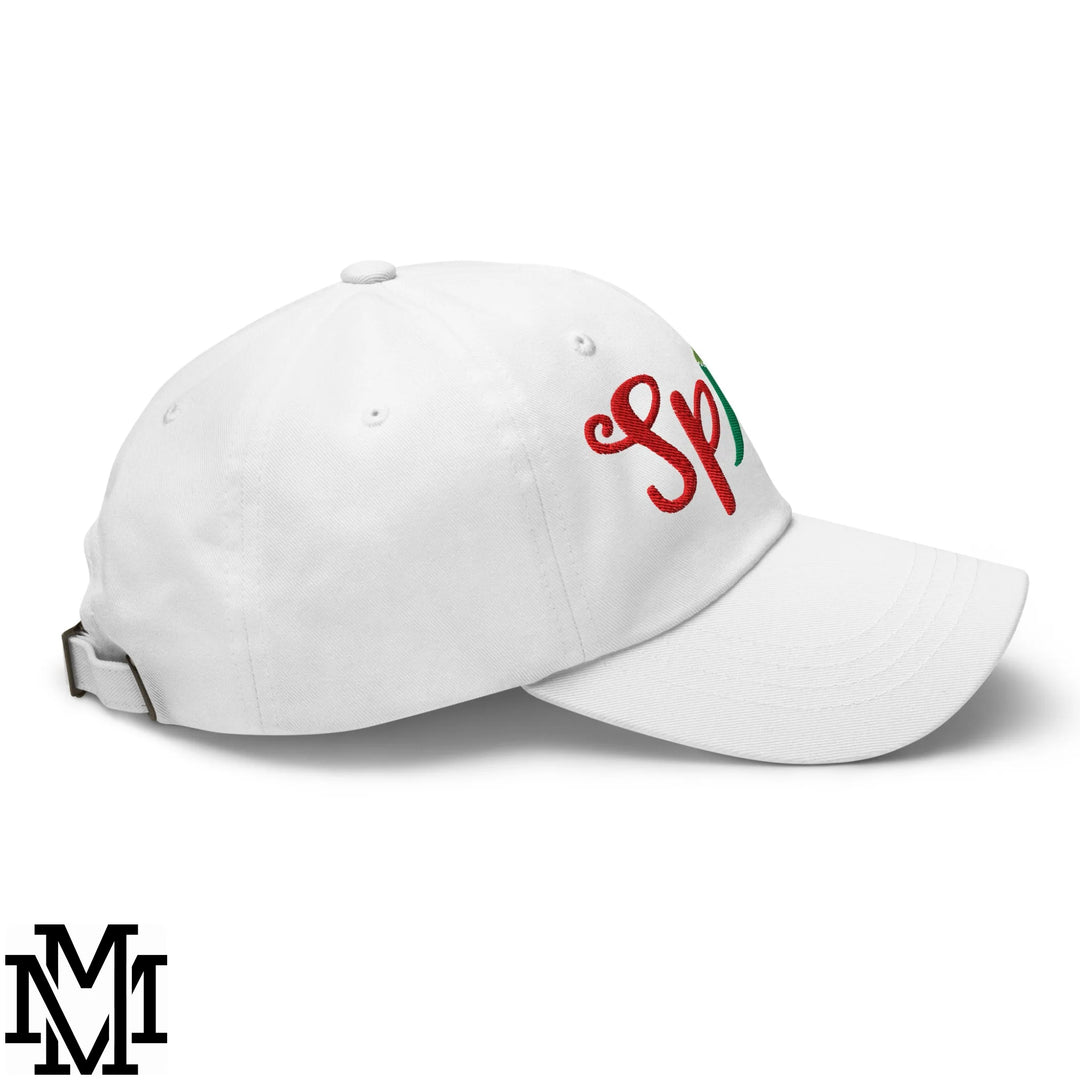 Spicy Chilli Pepper Embroidered Unstructured Dad Hat - White