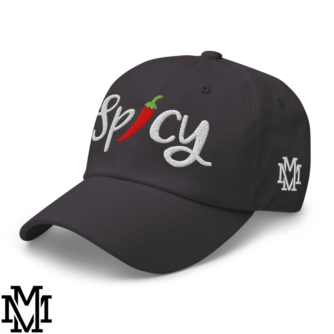 Spicy Chilli Pepper Embroidered Unstructured Dad Hat - Dark Grey