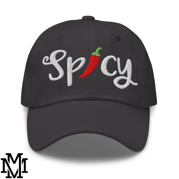 Spicy Chilli Pepper Embroidered Unstructured Dad Hat - Dark Grey