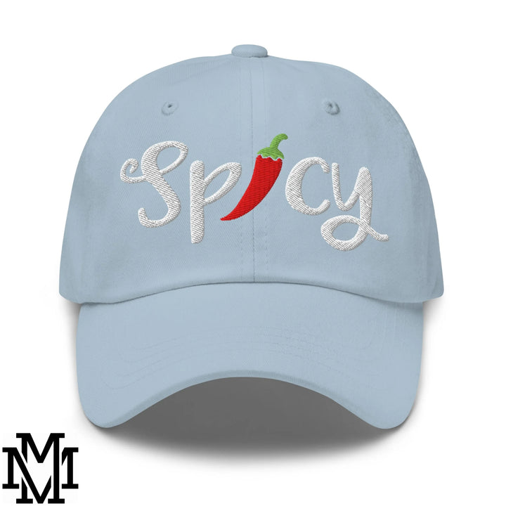 Spicy Chilli Pepper Embroidered Unstructured Dad Hat - Light Blue