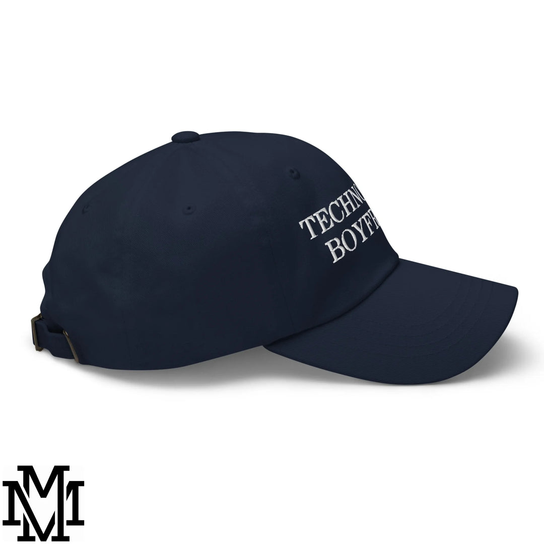 Techno is My Boyfriend Embroidered Unstructured Dad Hat - Navy