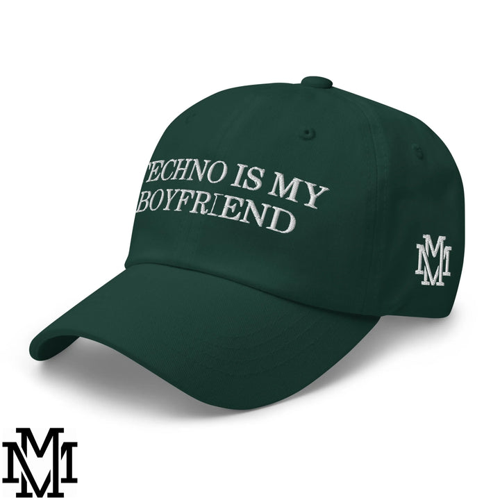 Techno is My Boyfriend Embroidered Unstructured Dad Hat - Spruce