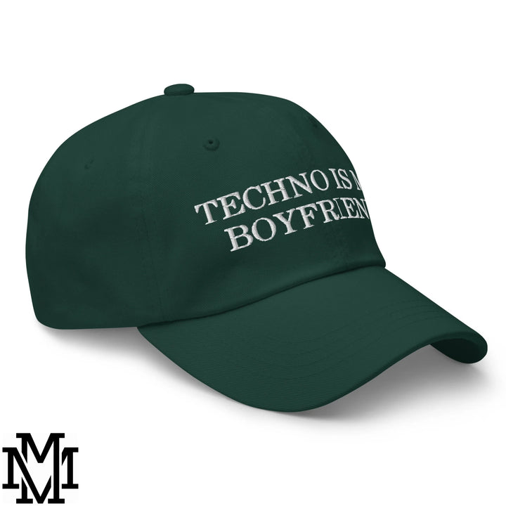 Techno is My Boyfriend Embroidered Unstructured Dad Hat - Spruce
