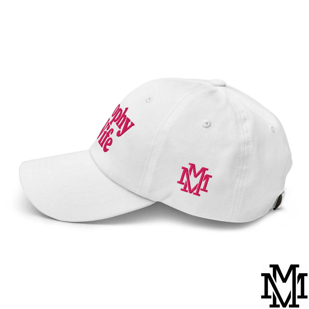 Trophy Wife Embroidered Unstructured Dad Hat - White