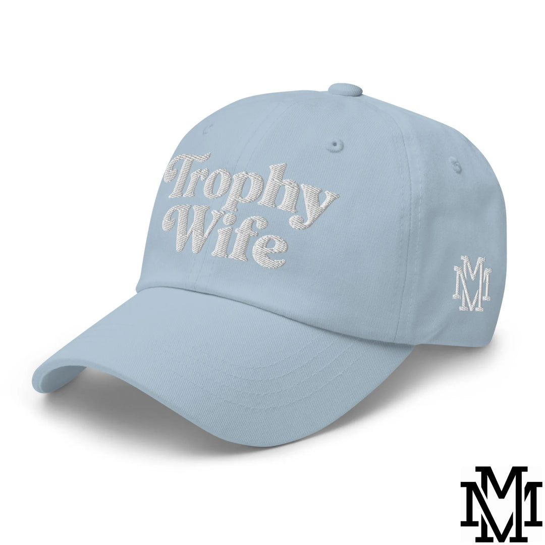 Trophy Wife Embroidered Unstructured Dad Hat - Light Blue