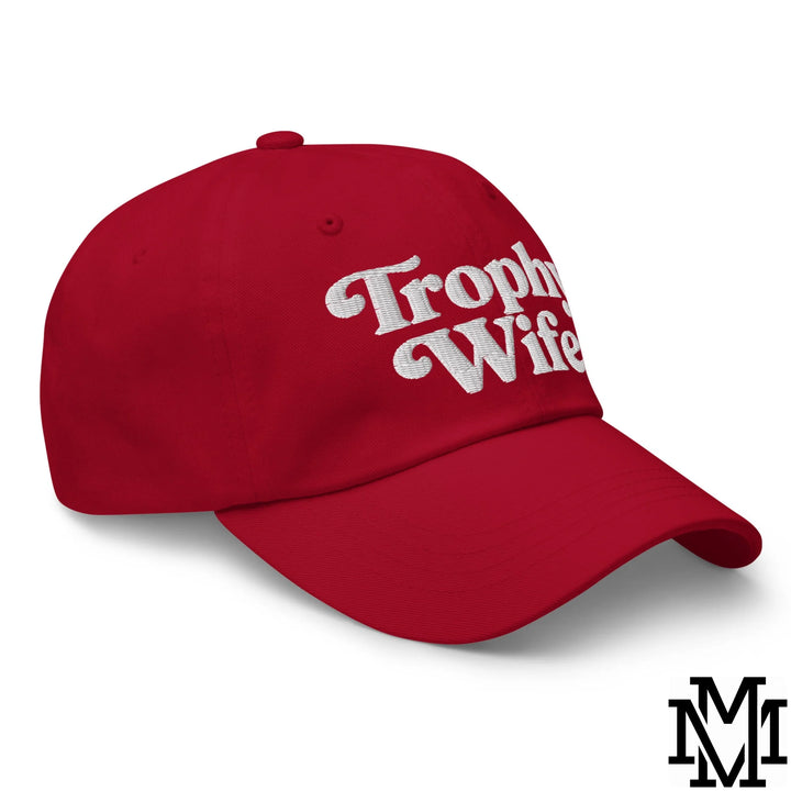 Trophy Wife Embroidered Unstructured Dad Hat - Cranberry