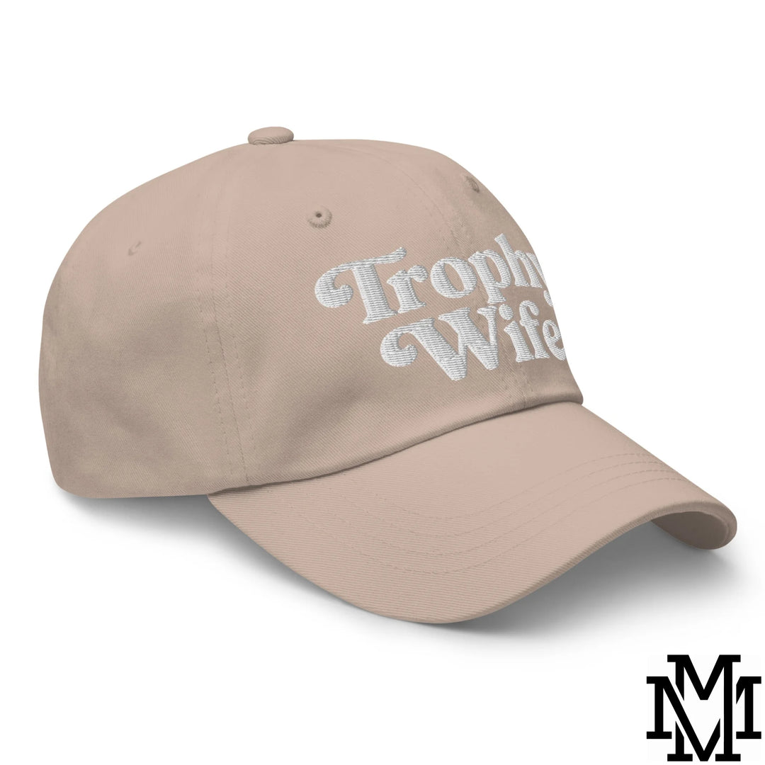 Trophy Wife Embroidered Unstructured Dad Hat - Stone