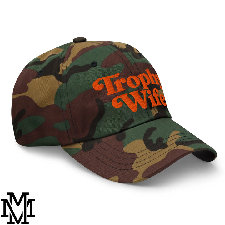 Trophy Wife Embroidered Unstructured Dad Hat - Green Camo