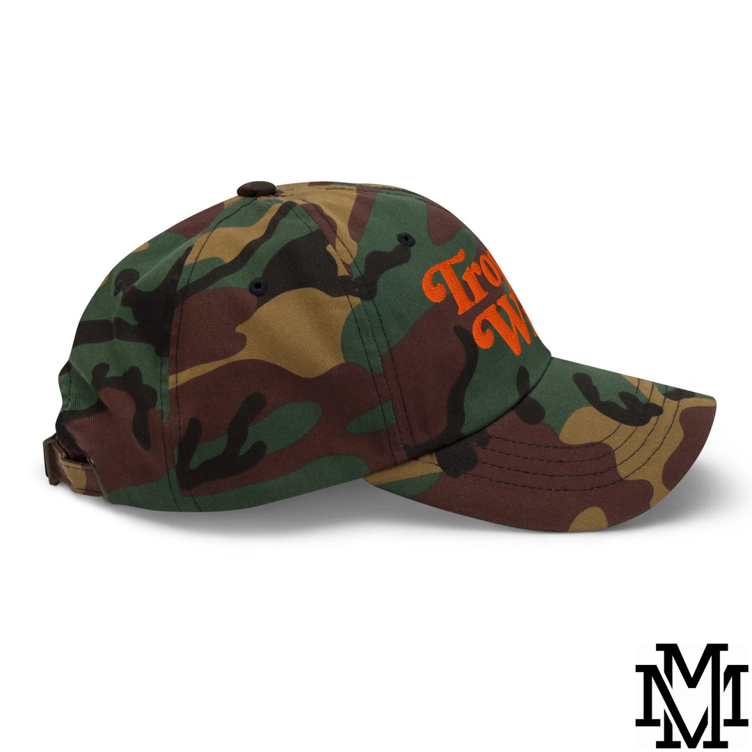 Trophy Wife Embroidered Unstructured Dad Hat - Green Camo