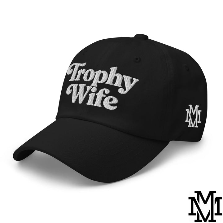 Trophy Wife Embroidered Unstructured Dad Hat - Black