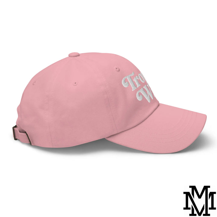 Trophy Wife Embroidered Unstructured Dad Hat - Pink