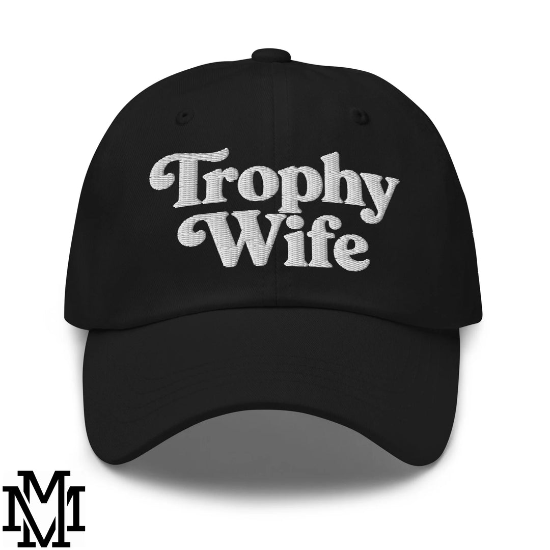 Trophy Wife Embroidered Unstructured Dad Hat - Black