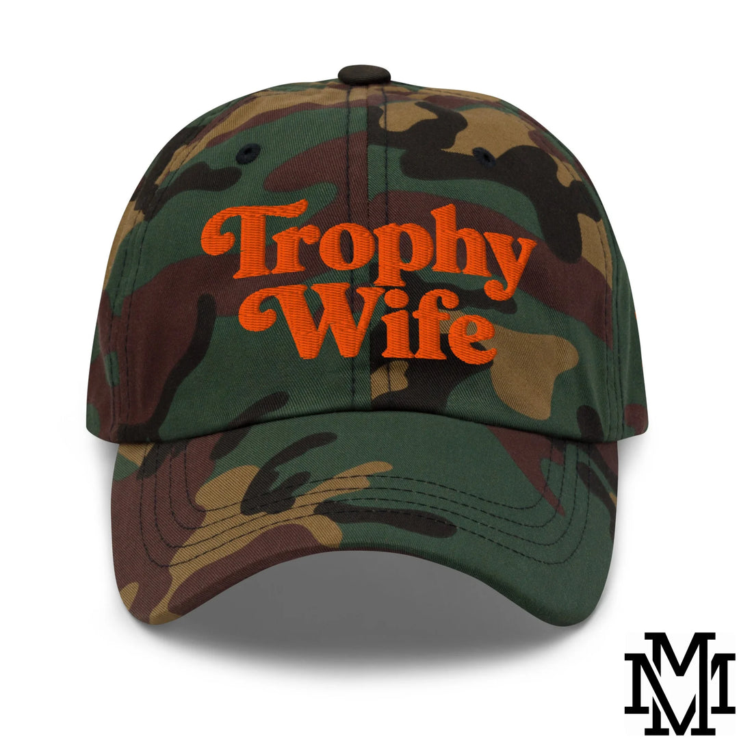 Trophy Wife Embroidered Unstructured Dad Hat - Green Camo