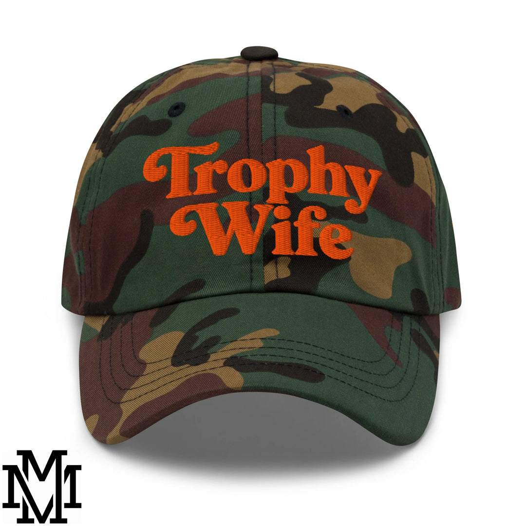 Trophy Wife Embroidered Unstructured Dad Hat - Green Camo