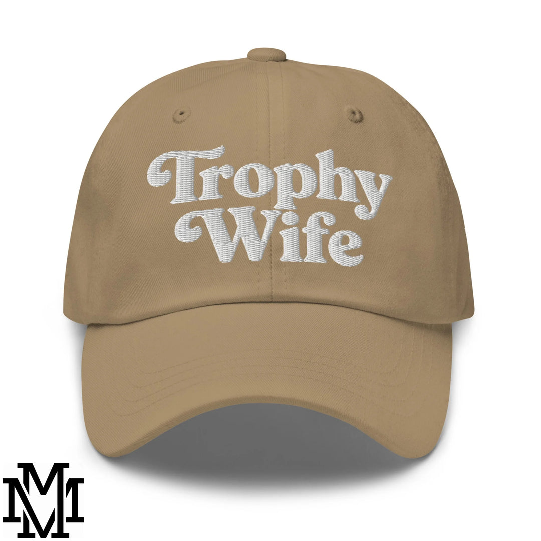Trophy Wife Embroidered Unstructured Dad Hat - Khaki