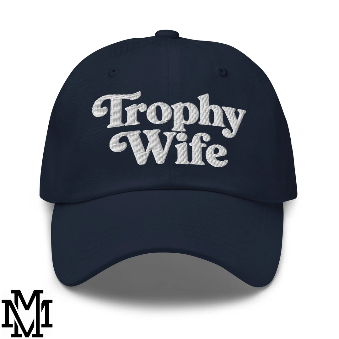 Trophy Wife Embroidered Unstructured Dad Hat - Navy