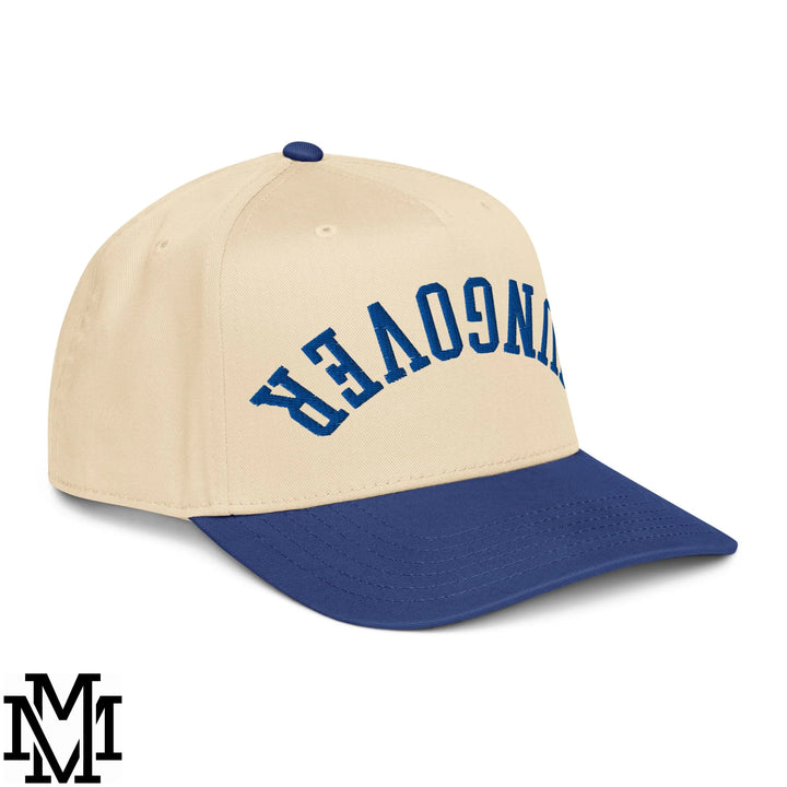 Upside Down Hangover Embroidered Baseball Snapback Hat - Royal Natural