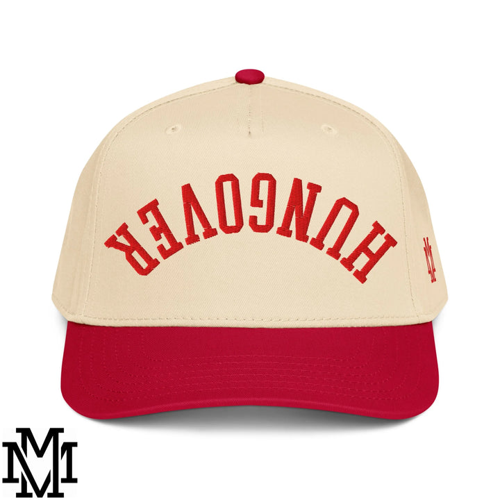 Upside Down Hangover Embroidered Baseball Snapback Hat - Red Natural