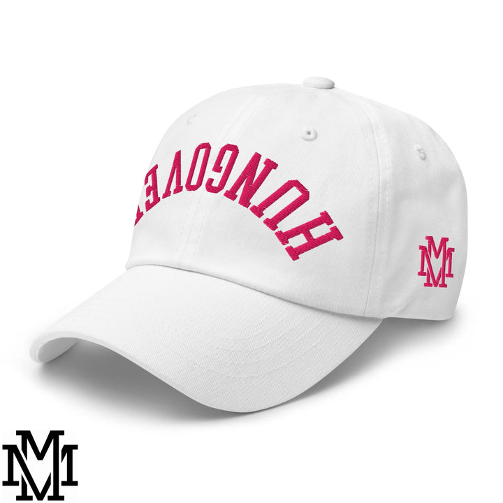 Upside Down Hangover Embroidered Unstructured Dad Hat - White
