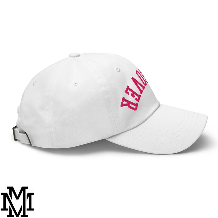 Upside Down Hangover Embroidered Unstructured Dad Hat - White