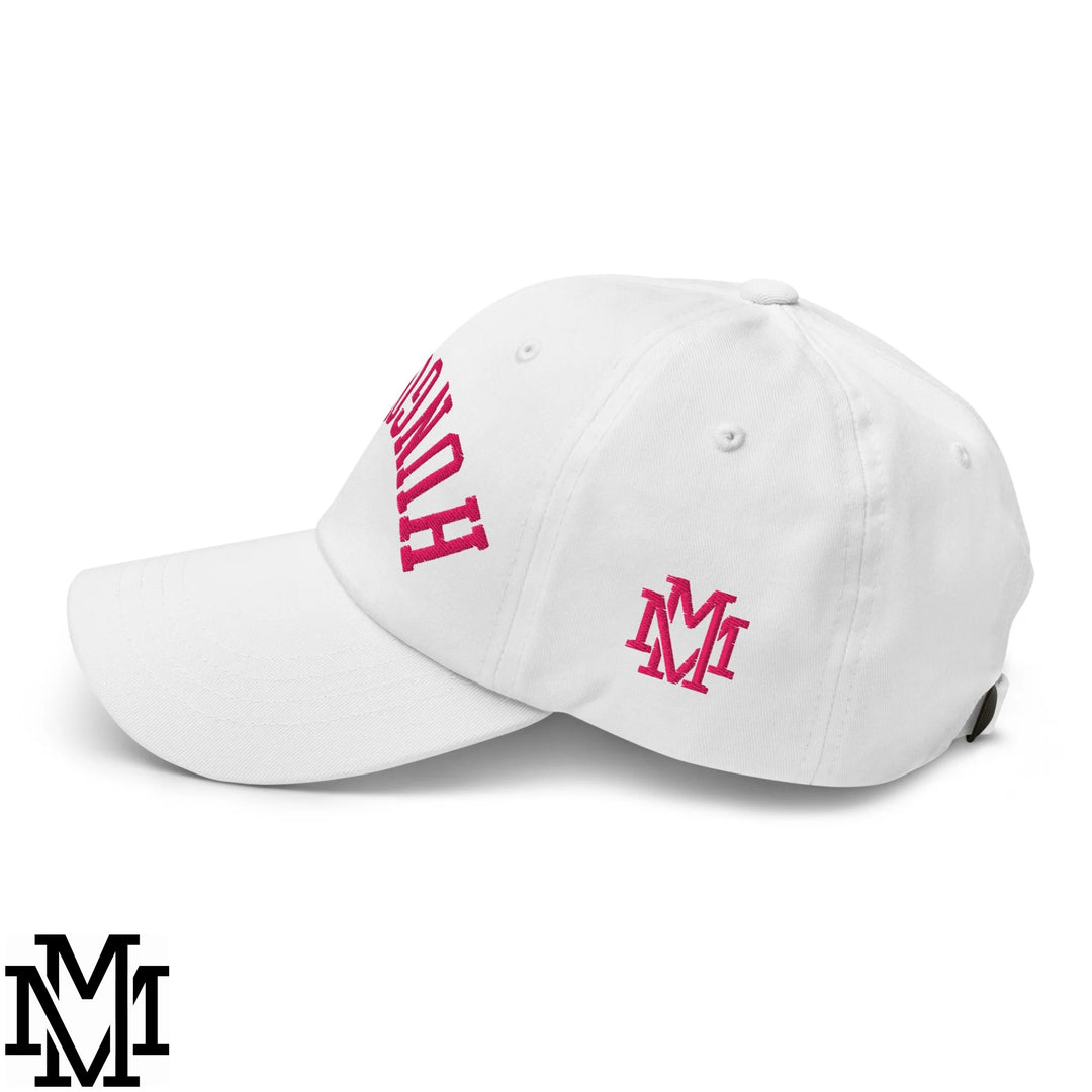 Upside Down Hangover Embroidered Unstructured Dad Hat - White