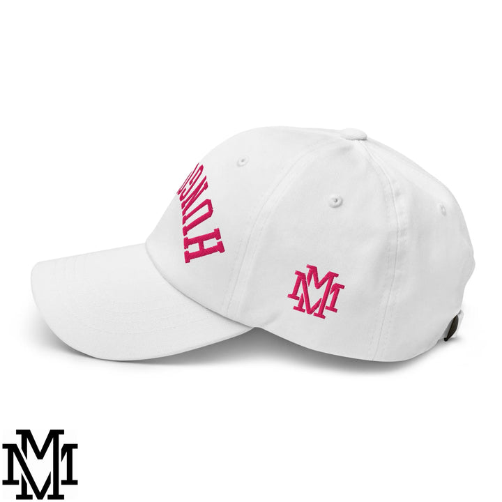 Upside Down Hangover Embroidered Unstructured Dad Hat - White